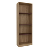 Estantería Home Fresno Europeo y Burdeos 62.8x180.6cm Rectangular con Cuatro Compartimiento y Tres Entrepaños - BIBLIOTECAS Y ESTANTERIAS | Bylmo