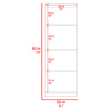 Estantería Home Fresno Europeo y Burdeos 62.8x180.6cm Rectangular con Cuatro Compartimiento y Tres Entrepaños - BIBLIOTECAS Y ESTANTERIAS | Bylmo