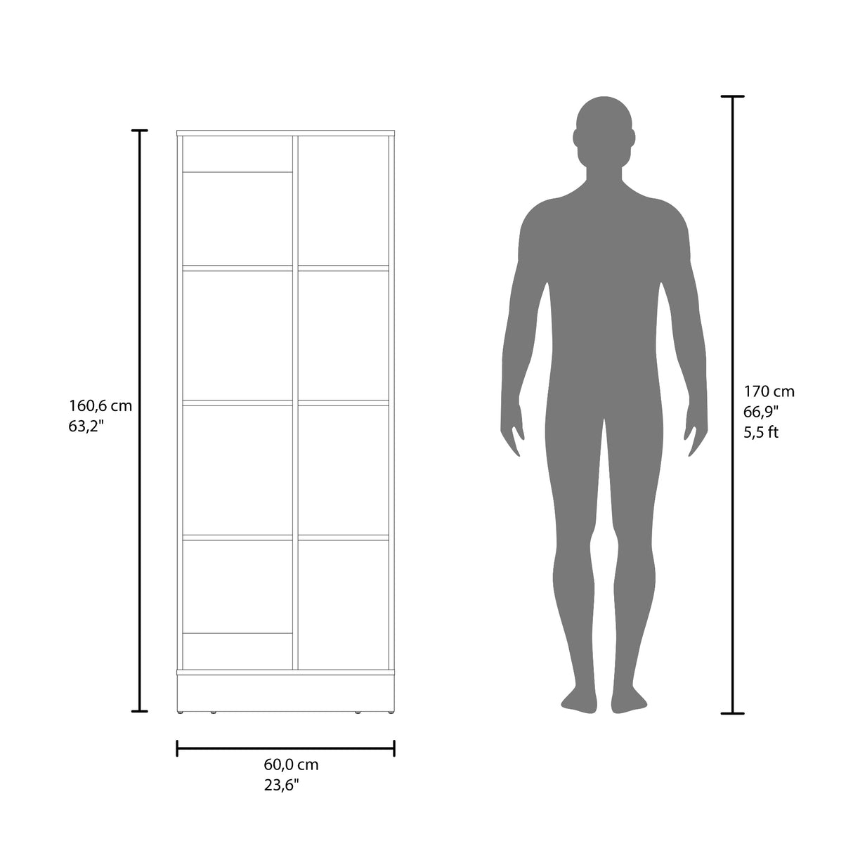 Alacena Ayora Blanco 60x160.6cm y con Una Puerta