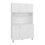Alacena Wilson Blanco 111x185cm Con Espacio para Microondas y con Seis Puertas - ALACENAS Y MUEBLES MICROONDAS | Bylmo