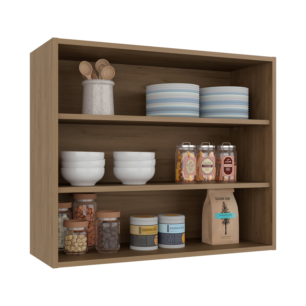 Gabinete de Cocina Gold Kraft Fresno 91.4x76.2cm con Dos Entrepaños - MUEBLES SUPERIORES DE COCINA | Bylmo