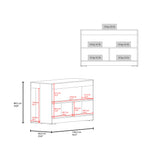 Barra de Cocina Cuenca Blanco y Fresno 138.2x88.5cm con Tres Compartimientos - BARRAS Y MUEBLES AUXILIARES | Bylmo