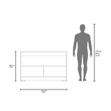 Barra de Cocina Cuenca Blanco y Fresno 138.2x88.5cm con Tres Compartimientos - BARRAS Y MUEBLES AUXILIARES | Bylmo