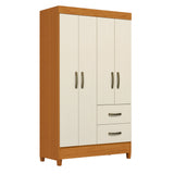 Armario para Ropa Moobi Café y Beige 98x181cm con Dos Cajones y con Cuatro Puertas - CLOSETS | Bylmo