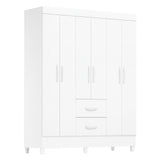 Armario para Ropa Moobi Blanco 147x181cm con Dos Cajones y con Seis Puertas - CLOSETS | Bylmo