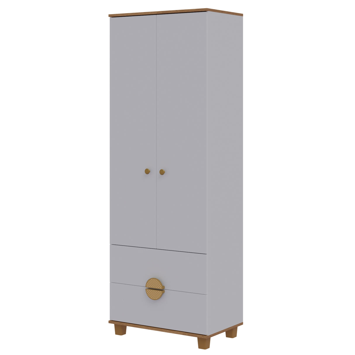 Armario para Ropa Moobi Blanco 69x193cm con Dos Cajones y con Dos Puertas - CLOSETS | Bylmo
