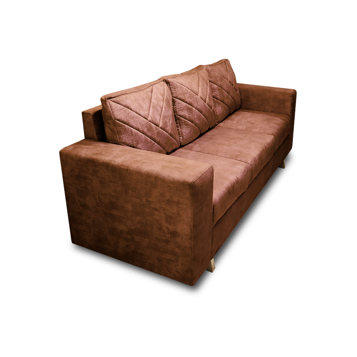Sofá Amsterdam Camel 205x72cm de Tela Amigable con Mascotas de Tres Puestos con Apoya Brazos - SOFAS Y POLTRONAS | Bylmo