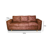 Sofá Amsterdam Camel 205x72cm de Tela Amigable con Mascotas de Tres Puestos con Apoya Brazos - SOFAS Y POLTRONAS | Bylmo