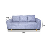 Sofá Amsterdam Blanco Nieve 205x72cm de Tela Amigable con Mascotas de Tres Puestos con Apoya Brazos - SOFAS Y POLTRONAS | Bylmo