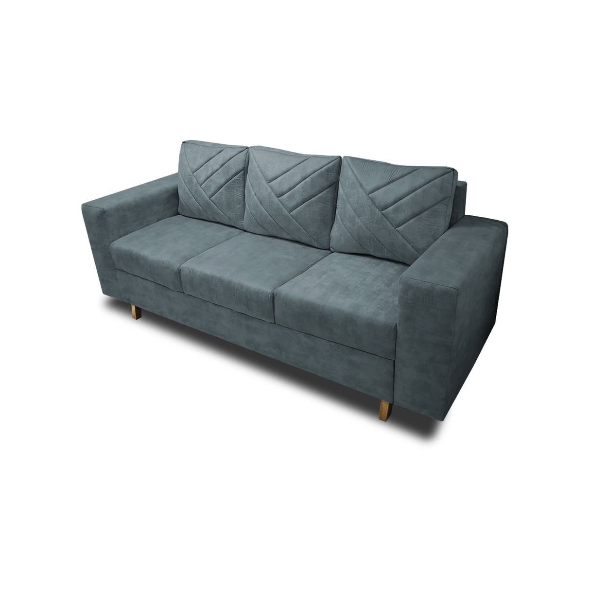 Sofá Amsterdam Acero 205x72cm de Tela Amigable con Mascotas de Tres Puestos con Apoya Brazos - SOFAS Y POLTRONAS | Bylmo