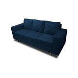 Sofá Amsterdam Azul Petróleo 205x72cm de Tela Amigable con Mascotas de Tres Puestos con Apoya Brazos - SOFAS Y POLTRONAS | Bylmo