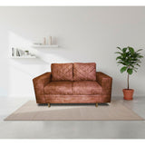 Sofá Amsterdam Camel 150x72cm de Tela Amigable con Mascotas de Dos Puestos con Apoya Brazos - SOFAS Y POLTRONAS | Bylmo