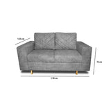 Sofá Amsterdam Gris 150x72cm de Tela Amigable con Mascotas de Dos Puestos con Apoya Brazos - SOFAS Y POLTRONAS | Bylmo