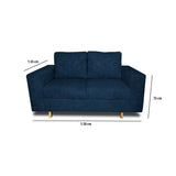 Sofá Amsterdam Azul Petróleo 150x72cm de Tela Amigable con Mascotas de Dos Puestos con Apoya Brazos - SOFAS Y POLTRONAS | Bylmo