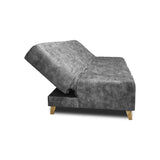 Sofá Cama Seiler Gris 180x94cm Reclinable de Tela Amigable con Mascotas de Tres Puestos con Apoya Brazos - SOFAS Y POLTRONAS | Bylmo