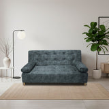 Sofá Cama Seiler Acero 180x94cm Reclinable de Tela Amigable con Mascotas de Tres Puestos con Apoya Brazos - SOFAS Y POLTRONAS | Bylmo
