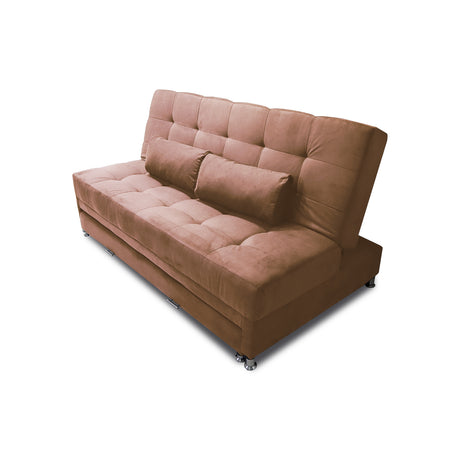 Sofá Cama Tarima Haller Camel 190x95cm Reclinable de Tela Amigable con Mascotas de Tres Puestos con Apoya Brazos - SOFAS Y POLTRONAS | Bylmo