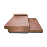 Sofá Cama Tarima Haller Camel 190x95cm Reclinable de Tela Amigable con Mascotas de Tres Puestos con Apoya Brazos - SOFAS Y POLTRONAS | Bylmo