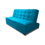 Sofá Cama Tarima Haller Turquesa 190x95cm Reclinable de Tela Amigable con Mascotas de Tres Puestos con Apoya Brazos - SOFAS Y POLTRONAS | Bylmo