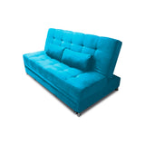 Sofá Cama Tarima Haller Turquesa 190x95cm Reclinable de Tela Amigable con Mascotas de Tres Puestos con Apoya Brazos - SOFAS Y POLTRONAS | Bylmo