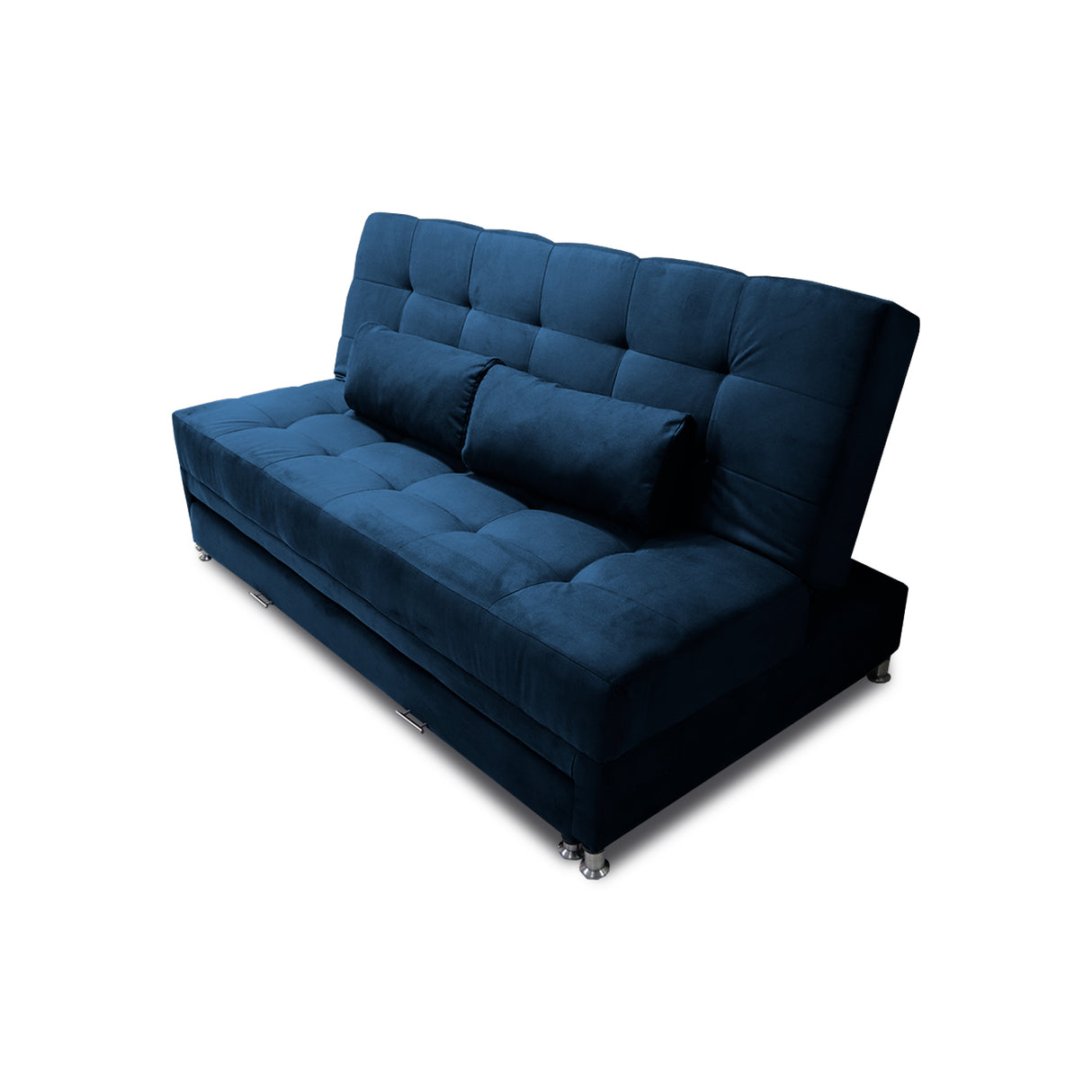 Sofá Cama Tarima Haller Azul Petróleo 190x95cm Reclinable de Tela Amigable con Mascotas de Tres Puestos con Apoya Brazos - SOFAS Y POLTRONAS | Bylmo