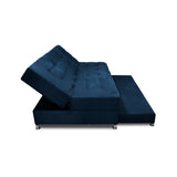 Sofá Cama Tarima Haller Azul Petróleo 190x95cm Reclinable de Tela Amigable con Mascotas de Tres Puestos con Apoya Brazos - SOFAS Y POLTRONAS | Bylmo