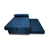 Sofá Cama Tarima Haller Azul Petróleo 190x95cm Reclinable de Tela Amigable con Mascotas de Tres Puestos con Apoya Brazos - SOFAS Y POLTRONAS | Bylmo