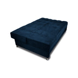 Sofá Cama Tarima Haller Azul Petróleo 190x95cm Reclinable de Tela Amigable con Mascotas de Tres Puestos con Apoya Brazos - SOFAS Y POLTRONAS | Bylmo
