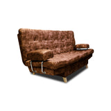 Sofá Cama Blum Camel 185x90cm Reclinable de Tela Amigable con Mascotas de Tres Puestos con Apoya Brazos - SOFAS Y POLTRONAS | Bylmo