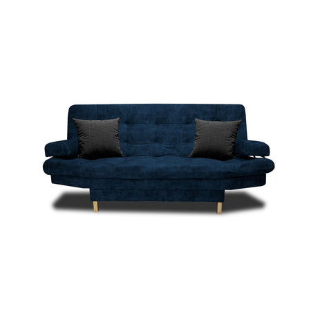 Sofá Cama Blum Azul Petróleo 185x90cm Reclinable de Tela Amigable con Mascotas de Tres Puestos con Apoya Brazos - SOFAS Y POLTRONAS | Bylmo