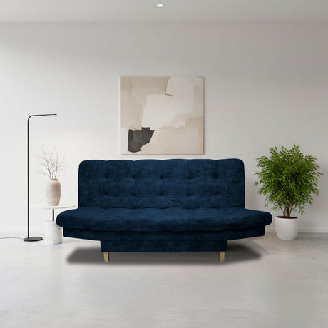 Sofá Cama Kuster Azul Petróleo 185x90cm Reclinable de Tela Amigable con Mascotas de Un Puesto sin Apoya Brazos - SOFAS Y POLTRONAS | Bylmo