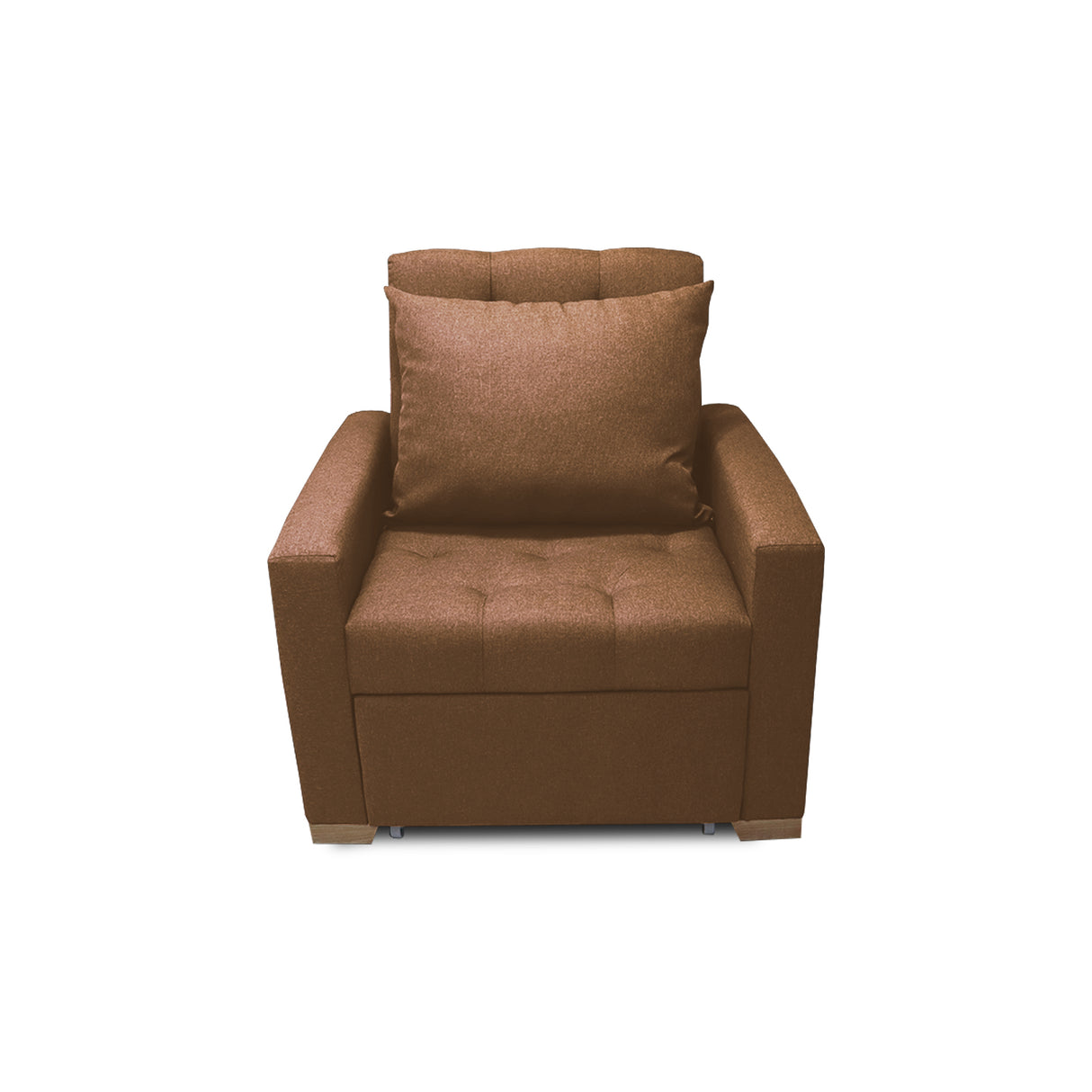 Sofá Cama Sabathy Camel 95x90cm Reclinable de Tela Amigable con Mascotas de Un Puesto sin Apoya Brazos - SOFAS Y POLTRONAS | Bylmo