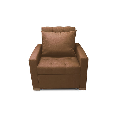 Sofá Cama Sabathy Camel 95x90cm Reclinable de Tela Amigable con Mascotas de Un Puesto sin Apoya Brazos - SOFAS Y POLTRONAS | Bylmo