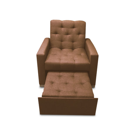 Sofá Cama Sabathy Camel 95x90cm Reclinable de Tela Amigable con Mascotas de Un Puesto sin Apoya Brazos - SOFAS Y POLTRONAS | Bylmo