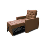 Sofá Cama Sabathy Camel 95x90cm Reclinable de Tela Amigable con Mascotas de Un Puesto sin Apoya Brazos - SOFAS Y POLTRONAS | Bylmo