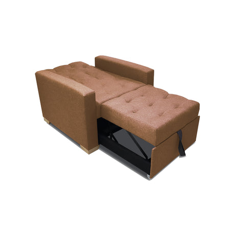 Sofá Cama Sabathy Camel 95x90cm Reclinable de Tela Amigable con Mascotas de Un Puesto sin Apoya Brazos - SOFAS Y POLTRONAS | Bylmo