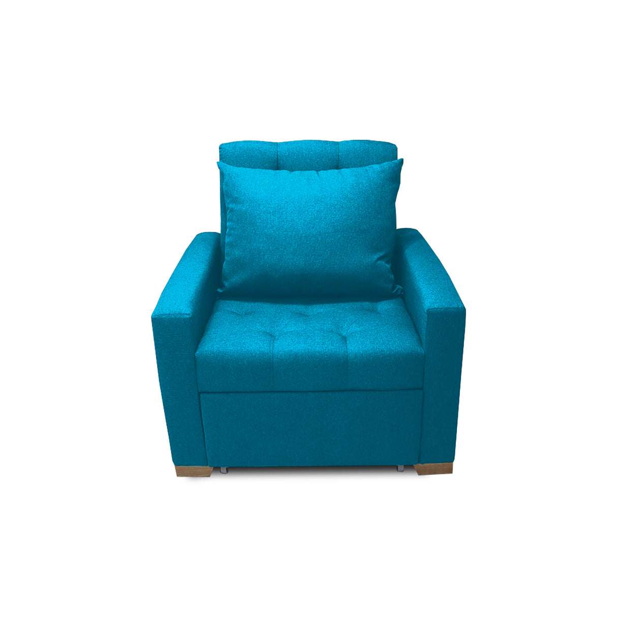 Sofá Cama Sabathy Turqueza 95x90cm Reclinable de Tela Amigable con Mascotas de Un Puesto con Apoya Brazos - SOFAS Y POLTRONAS | Bylmo