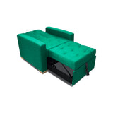 Sofá Cama Sabathy Verde 95x90cm Reclinable de Tela Amigable con Mascotas de Un Puesto con Apoya Brazos - SOFAS Y POLTRONAS | Bylmo