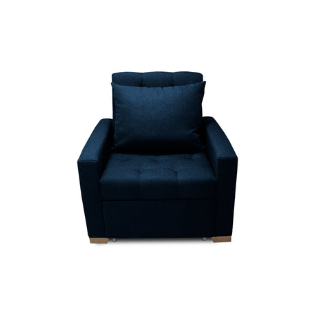 Sofá Cama Sabathy Azul Petróleo 95x90cm Reclinable de Tela Amigable con Mascotas de Un Puesto con Apoya Brazos - SOFAS Y POLTRONAS | Bylmo