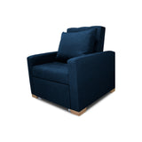 Sofá Cama Sabathy Azul Petróleo 95x90cm Reclinable de Tela Amigable con Mascotas de Un Puesto con Apoya Brazos - SOFAS Y POLTRONAS | Bylmo