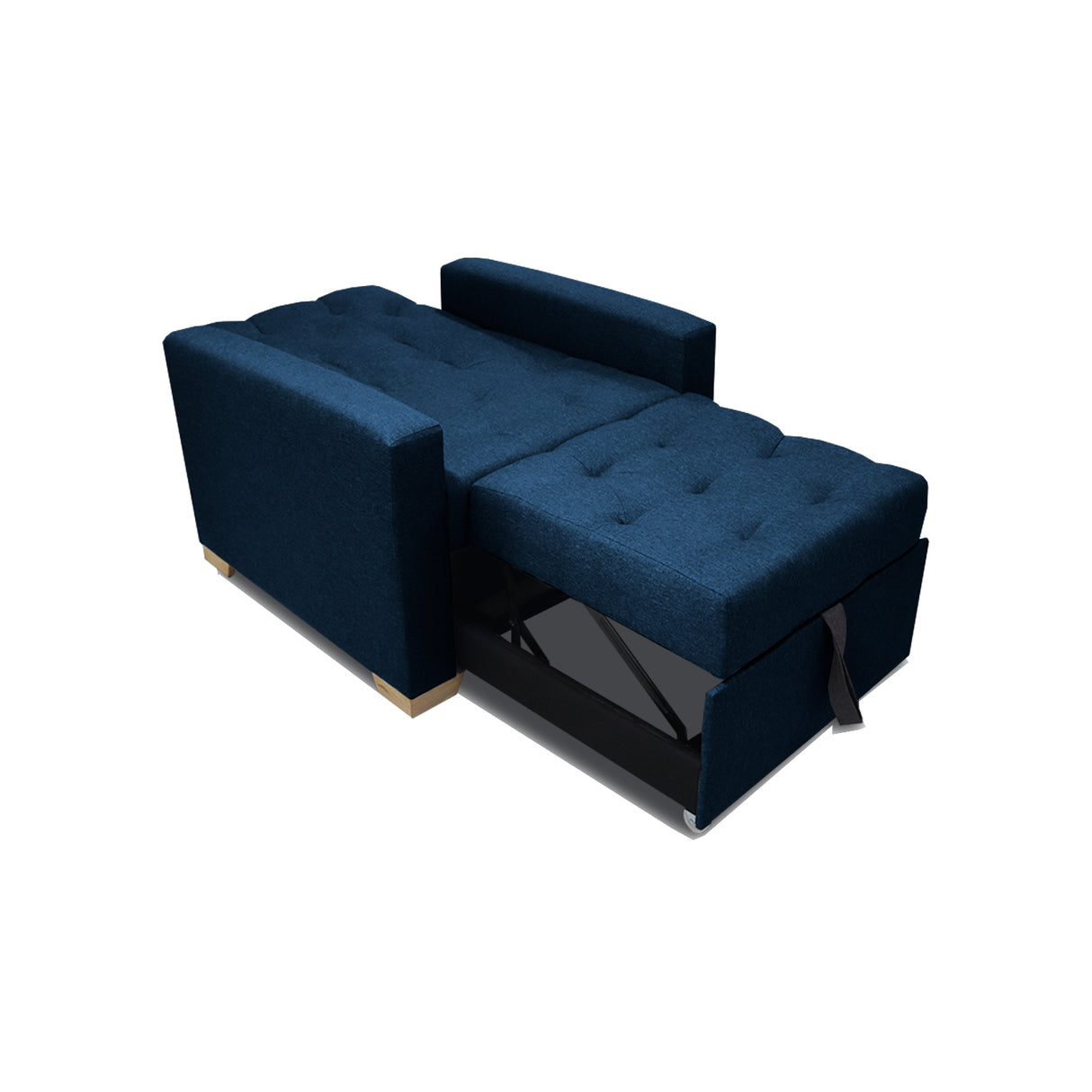 Sofá Cama Sabathy Azul Petróleo 95x90cm Reclinable de Tela Amigable con Mascotas de Un Puesto con Apoya Brazos - SOFAS Y POLTRONAS | Bylmo