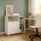 Gabinete Blanco 88x75cm con Tres Compartimientos y Dos Entrepaños - BARRAS Y MUEBLES AUXILIARES | Bylmo