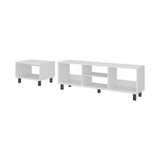 Combo Rack de Tv y Mesa de Centro Eclipse Blanco 140.2x47.5cm Para Tv Hasta 60" Pulgadas con Cuatro Compartimientos