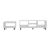 Combo Rack de Tv y Mesa de Centro Eclipse Blanco 140.2x47.5cm Para Tv Hasta 60" Pulgadas con Cuatro Compartimientos
