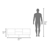 Combo Rack de Tv y Mesa de Centro Eclipse Blanco 140.2x47.5cm Para Tv Hasta 60" Pulgadas con Cuatro Compartimientos