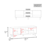 Combo Rack de Tv y Mesa de Centro Eclipse Blanco 140.2x47.5cm Para Tv Hasta 60" Pulgadas con Cuatro Compartimientos