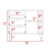 Cajonera Vance Fresno Europeo y Capri 80x64.4cm de Tres Hileras con Tres Cajones