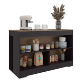 Barra de Cocina Cuenca Wengue y Fresno 138.2x88.5cm con Un Entrepaño y con Tres Compartimientos