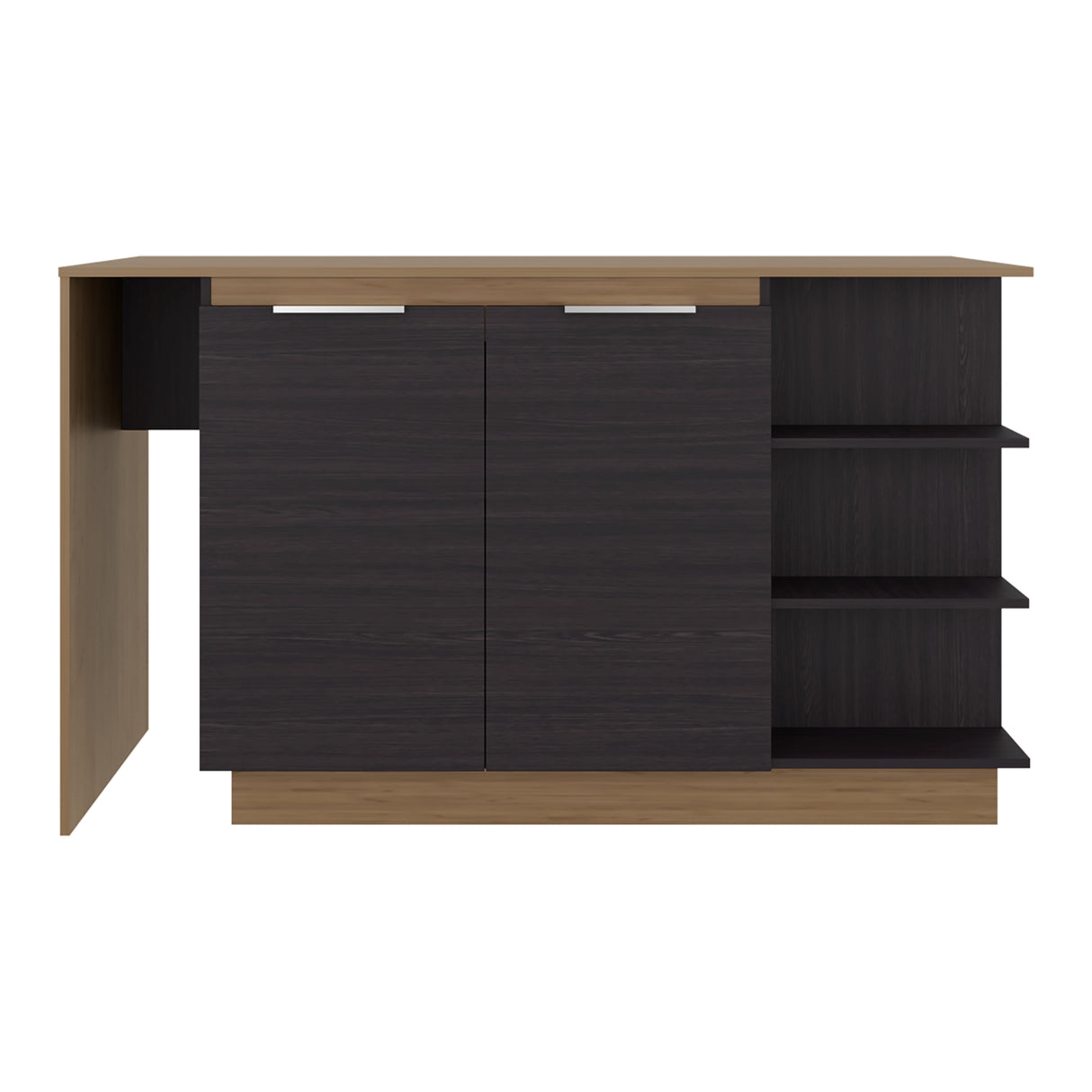 Barra de Cocina Lumina Wengue y Fresno 150x89.2cm con Cuatro Entrepaños