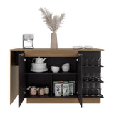 Barra de Cocina Lumina Wengue y Fresno 150x89.2cm con Cuatro Entrepaños